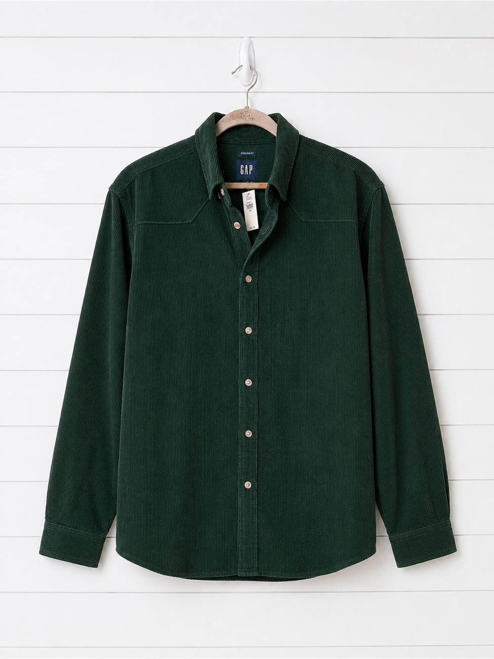 GAP Men's Forest Green Corduroy Button-Down Shirt